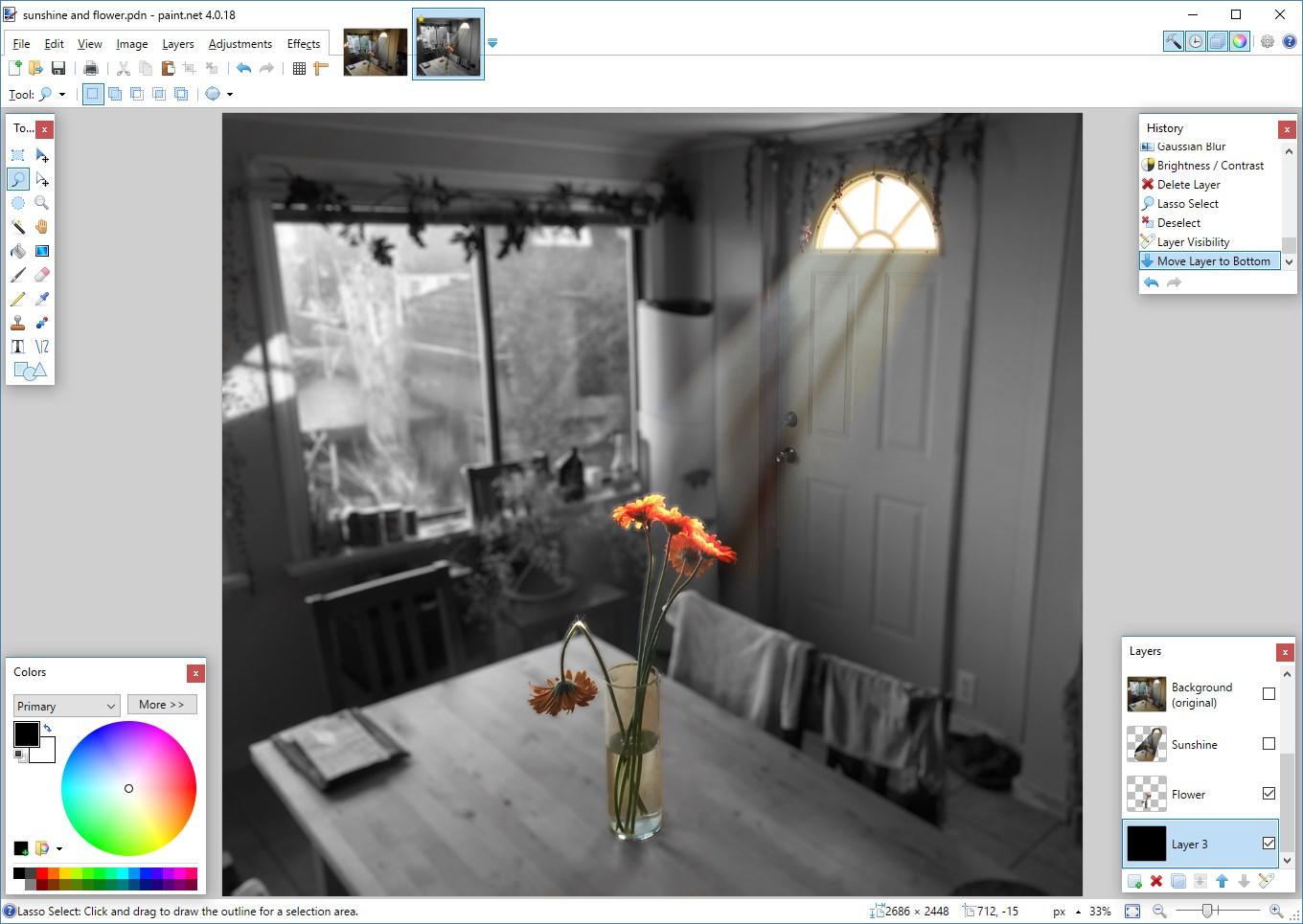 paint.net add color to black and white photos